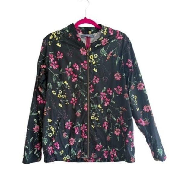 Signature Weekend Floral Print Lightweight Jacket Full Front Zipper XL - Picture 1 of 6